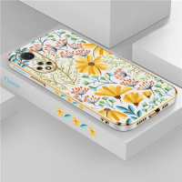 Nova 9 Flower Phone Case For Huawei Nova 7i 5i 8i 7 SE 3 4 Y70 10 Pro 5T Plating Soft Silicone Shockproof Back Cover Capa