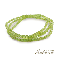 【Selene】綠橄欖石切角三圈手鍊
