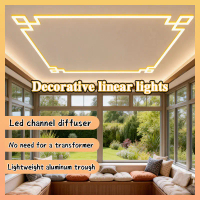 Corner flower linear light Corner linear light Aluminum New Chinese Style Ceiling surface mounted li