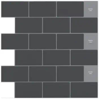 3D Effect Brick Wallpaper Elegant Gray Peel And Stick Wall Tiles For Kitchen Bathroom Indoor Decor - 1 Sheet