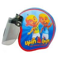 Helm Anak Usia 2 3 4 5 6 7 Tahun Bogo Retro Motif Melody Kuromi Kaca Datar UPIN IPIN BIRU