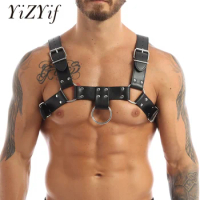 Sexy Harness Men Zentai Leather Adjustable Body Chest Harness Hombre Gay Costume Gay Man Underwear Tops Sex Rave Clothing
