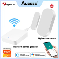 Tuya ZigBee Door Sensor Smart Home Security Detector Alarm Smart Window Sensor Detector Smart Life Remote Monitor Alexa Google
