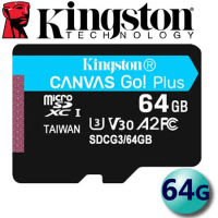 【快速到貨】金士頓Kingston 64GB microSDXC UHS-I U3 V30 A2 記憶卡 SDCG3/64GB
