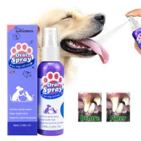 Pet Oral Mouth Spray Teeth Cleaning Dog Cat Care Teeth Clean Breath Removing Suppies Plaque Pet Eliminating Breath Bad Fres D3Z2