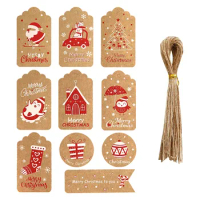 Christmas Kraft Paper Tag Gift Tag Card Set Christmas Decoration decoración hogar Party Decor товары для дома 2023