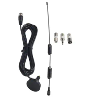 1x DAB FM Antenna Magnetic FM Radio Antenna For Indoor Digital Audio Radio Antenna Parts With 3x Connector Adapter Accessories