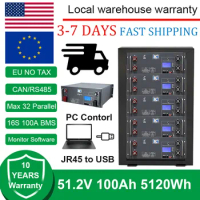 EU Stock ! Duty-free LiFePO4 48V 100Ah Battery 51.2V 5.12Kw 6000+ Cycles &amp; 10-Year lifetime, Built-in BMS, RV, Solar, Off-Grid