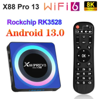 10pcs X88 PRO 13 Smart TV Box Android 13 8K HD WIFI6 Set Top Box BT5.0 IPTV RK3528 Quad-Core 64bit Cortex-A53 Mali450 MP2