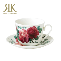 【英國ROY KIRKHAM】English Rose英倫玫瑰450ml 早餐骨瓷杯盤組(咖啡 花茶 杯盤組)