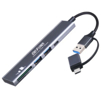 【伽利略】USB3.0 C+A雙頭5in1讀卡機+集線器(CA3H2RA)