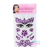 Stiker Wajah Diamond Sticker Wajah Makeup Karnaval Cosplay Costume Manik Manik Tempel Anak Dewasa un