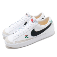 Nike 休閒鞋 Blazer Low 77 運動 女鞋 基本款 簡約 卡通圖案 皮革 穿搭 白 黑 DJ5201106