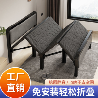 Foldable Bed Single Metal Bed Frame Single Folding Doubl Delivery To SG e Simple Double Installation-Free Strong and Durable 单人床