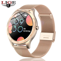 LIGE 2020 New Full Circle Touch Screen Women Smart Watch Men Waterproof Sports Fitness Watch Heart Rate Monitor For Android IOS