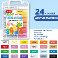Acrylic Brush Markers Set with Portable Case Liquid Ink Art Acrylic Paint Markers Set for Art and DI