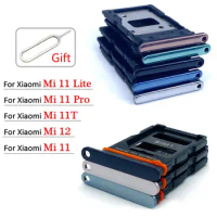 Original For Xiaomi Mi 11 Mi 11T Mi 11 Lite Mi 11 Pro Mi 12 SIM Card slot tray Chip drawer Holder repair Replacement Part + Pin