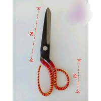 Kéo cắt vải tay co 16 cm tay cầm quấn đỏ vàng