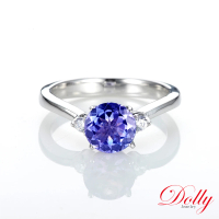 【DOLLY】1克拉 天然丹泉石18K金鑽石戒指(006)