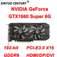 GTX 1660 Super Graphics 6G GDDR6 192bit Gaming Graphics Card for NVIDIA GeForce GTX1660 Super 6G HDMI/DP/DVI Computer Mining GPU