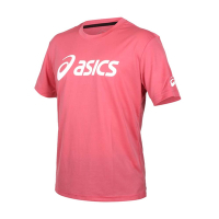 ASICS 男女短袖T恤-台灣製 吸濕排汗 慢跑 運動 上衣 亞瑟士 2033B666-700 莓紅白