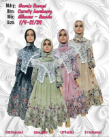 Gamis Muslimah Anak Perempuan Usia 3-12 Tahun Free Hijab Model Segi Empat | Gamis Ceruty Bunga Kemba