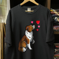 Áo Thun Chó Collie, Có In Hình Chó chăn cừu Viền, ngắn Tay, Thích Hợp Cho Người Hâm Mộ Chó, Quần Áo 