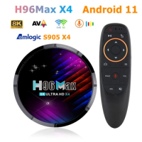 H96 Max X4 Amlogic S905X4 4.0 Smart TV Box with Remote Control 16GB 32GB 64GB Android 11.0 Media Player 2.4G/5G Wifi Set Top Box