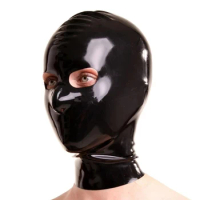Free Shipping !!! Hot Latex Hood Mask Costumes Red Latex Mask Fetish with Eyes Open Nose Holes For Adults Rubber Hoods