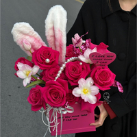 弗洛伊德玫瑰抱抱盒永生仿真花節日送女友送閨蜜創意禮物永生花束