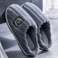 男士大碼棉拖鞋新款冬季踩屎感室內家居家用防滑保暖加絨棉鞋批發