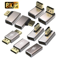 Gold-Plated DisplayPort1.4 Adapter Support 8K@60Hz 4K@144Hz HDR Video Alloy Shell DP Cable Extender for Desktop Computer Monitor