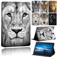 Tablet Case for Lenovo Tab E10/Tab M10 X505F/Tab M10 Plus/Tab M10 HD/Tab M7/Tab M8 Leather Case Funda Beast Pattern 2022