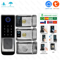 TUYA WIFI Outdoor Garden Door Waterproof Smart Lock Fingerprint Biometric Digital Lock with Remote Control Smart Door Lock