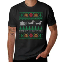 Christmas Dachshund Wiener Dog Dachshund Ugly Christmas Sweater T-Shirt graphics sublime mens workout shirts