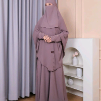HASNA 1 gamis  Syar'i Set Muslimah krudung jumbo cadar bandana  Khimar Crinkle Airflow Abaya Syari D