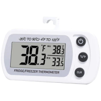 Digital Refrigerator Thermometer Fridge Freezer Thermometer IPX3 Waterproof Digits Record Max Min Temps Meter wiht Stand