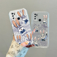 Compatible With VIVO Y50 2020 Y30 Phone Case Cartoon Rabbit Police Officer TPU Soft Transparent Phon