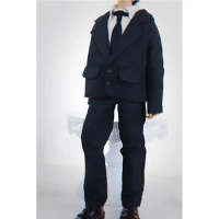 BJD doll clothes suit for 1/4 1/6 size bjd boy clothes suit suit black long sleeve coat clothes doll accessories (four points)