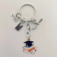 2024 new A-Z graduation ceremony keychain, graduation lovely enamel graduation cap keychain commemorative graduation gift