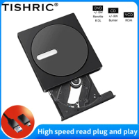 TISHRIC USB 3.0 Slim External DVD RW CD Writer Drive Burner Reader Player CD-RW CD DVD Drive For Macbook Laptop Desktop