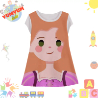 Dress Anak Perempuan Face Princess Disney v6 Tunik Anak Wanita Film Animasi Kartun Face Princess Dis