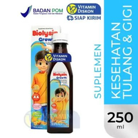BIOLYSIN GROWTH SUPLEMEN MAKANAN RASA JERUK - ISI 250ML | Multivitamin untuk Tulang, Gigi, Otak, dan
