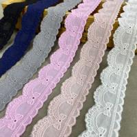 4Yards Of 3Cm Width Colorful Hollow Double-sided Flower Cotton Fabric Curtain Sofa Clothing DIY Accessories