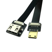 FPV HDMI-compatible Female to Mini HDMI-compatible Male FPC Flat Cable for Multicopter Aerial Photography 0.1m/0.2m/0.5m