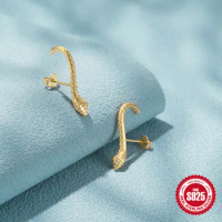 CANNER Small Snake Silver 925 Earrings For Women Tud Earrings Sterling Silver Jewelry Fine Jewelry Wedding Anniversary Aros