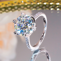 หรูหรา5กะรัต D สี Moissanite แหวนที่มีใบรับรอง925เงินสเตอร์ลิงทองคำขาวชุบสำหรับผู้หญิงเครื่องประดับ Fine แหวนแต่งงาน