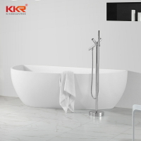【浴缸】Kingkonree薄邊浴缸家用成人浴缸獨立式簡約人造石浴缸泡澡盆