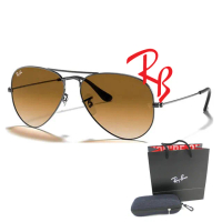 【RayBan 雷朋】經典飛官款太陽眼鏡 RB3025 004/51 58mm 鐵灰框漸層茶鏡片 公司貨