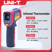 UNI-T UT301A+/UT302A+/UT303A+ Infrared Thermometer Digital Measure Temperature Non-contact Circle Laser Thermometer Gun